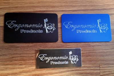 Engraved promotional tags, Doug's Engraver's Den